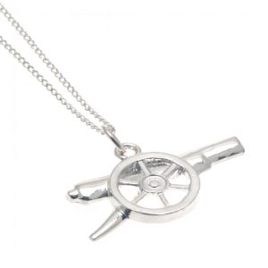 arsenal fc sterling silver pendant & chain gn