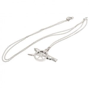 arsenal fc sterling silver pendant & chain gn