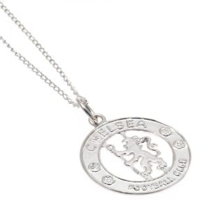 chelsea fc sterling silver pendant & chain cr