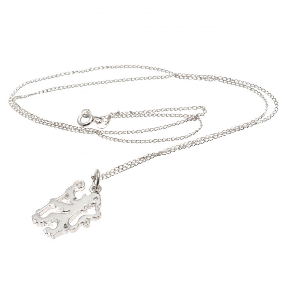 chelsea fc sterling silver pendant & chain ln