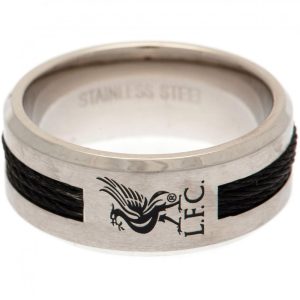 liverpool fc black inlay ring medium