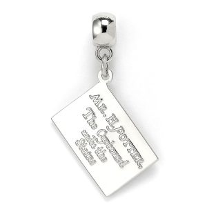 harry potter silver plated hogwarts letter charm
