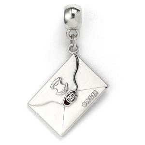 harry potter silver plated hogwarts letter charm