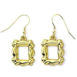 friends gold plated frame hook earrings