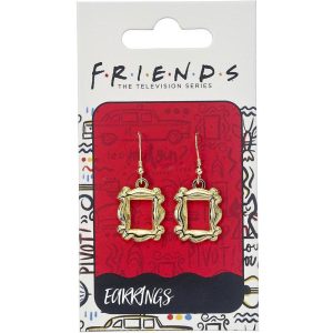 friends gold plated frame hook earrings