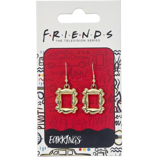 friends gold plated frame hook earrings