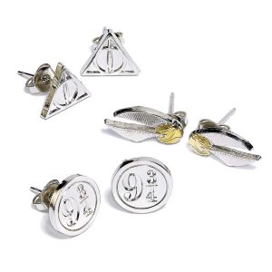 harry potter silver plated earring set