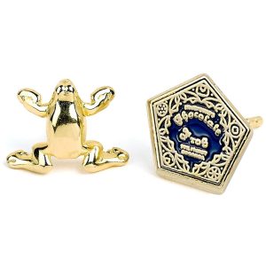 harry potter gold plated chocolate frog stud earrings
