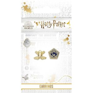 harry potter gold plated chocolate frog stud earrings