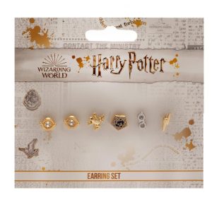 harry potter gold plated earring set