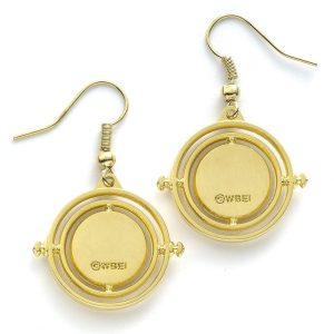 harry potter gold plated time turner hook earrings
