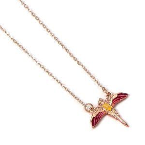 harry potter rose gold plated necklace fawkes