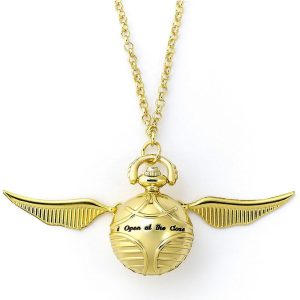 harry potter gold plated golden snitch watch necklace