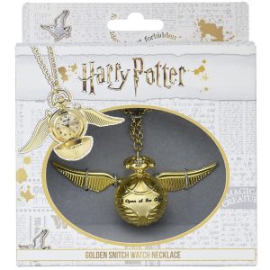 harry potter gold plated golden snitch watch necklace