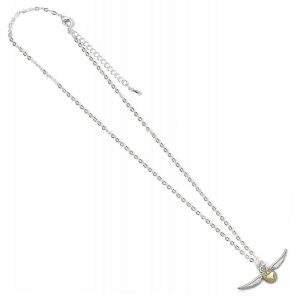 harry potter silver plated necklace golden snitch