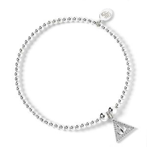 harry potter sterling silver crystal bracelet deathly hallows