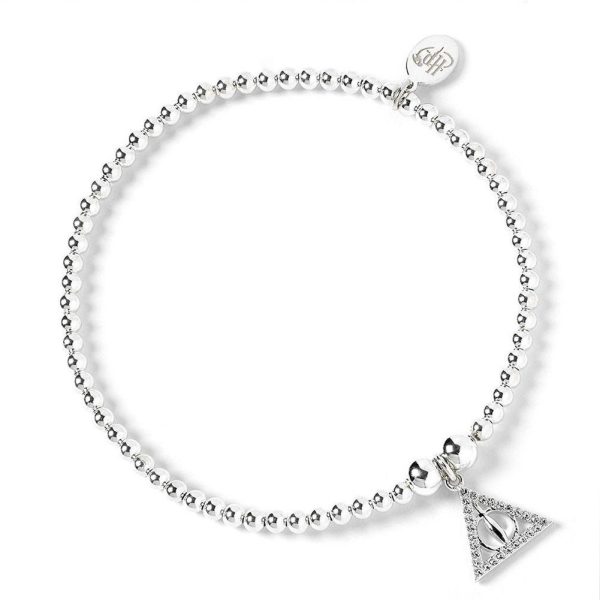harry potter sterling silver crystal bracelet deathly hallows