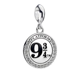 harry potter sterling silver crystal charm 9 & 3 quarters