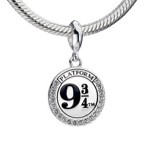 harry potter sterling silver crystal charm 9 & 3 quarters