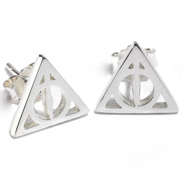 harry potter sterling silver earrings deathly hallows