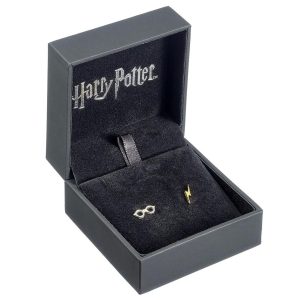 harry potter sterling silver earrings lightning bolt & glasses