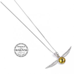 harry potter sterling silver crystal necklace golden snitch