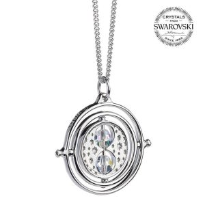 harry potter sterling silver crystal necklace time turner