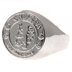 chelsea fc silver plated crest ring large