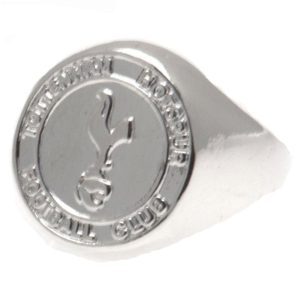 tottenham hotspur fc silver plated crest ring medium
