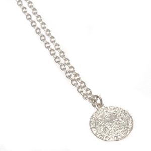 leicester city fc silver plated pendant & chain
