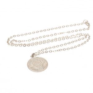 manchester city fc silver plated pendant & chain