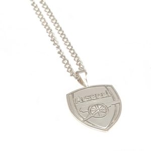 arsenal fc silver plated pendant & chain xl