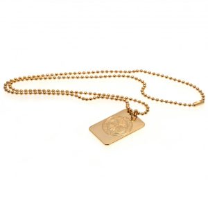 celtic fc gold plated dog tag & chain