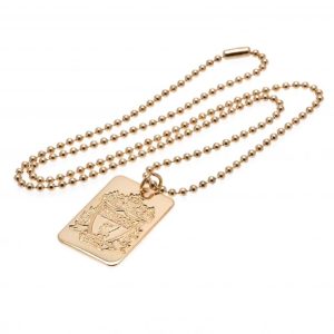 liverpool fc gold plated dog tag & chain