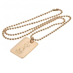 tottenham hotspur fc gold plated dog tag & chain