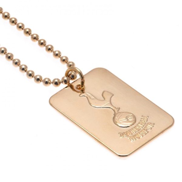 tottenham hotspur fc gold plated dog tag & chain