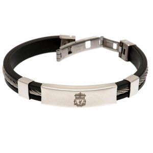liverpool fc silver inlay silicone bracelet