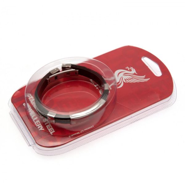 liverpool fc silver inlay silicone bracelet