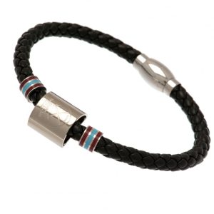 west ham united fc colour ring leather bracelet