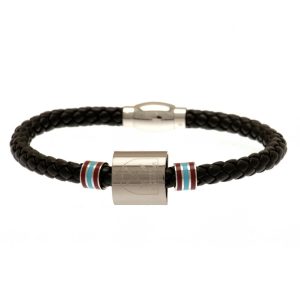 west ham united fc colour ring leather bracelet