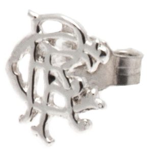 rangers fc scroll crest sterling silver stud earring