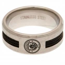 manchester city fc black inlay ring large