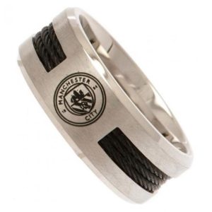 manchester city fc black inlay ring large