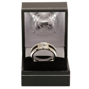 manchester city fc black inlay ring medium