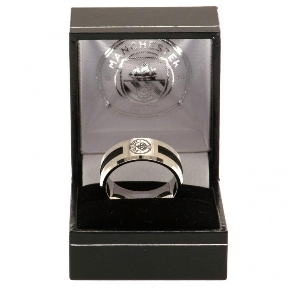 manchester city fc black inlay ring small