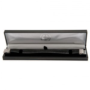 leicester city fc single plait leather bracelet