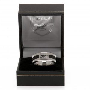 arsenal fc black inlay ring small