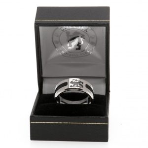 chelsea fc black inlay ring large