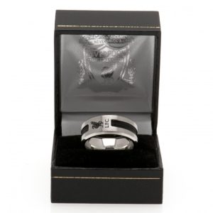 liverpool fc black inlay ring small