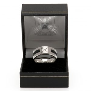 west ham united fc black inlay ring small hm